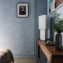 Bankside Apartment | Blue bedroom with Bauwerk limewash walls | Interior Designers