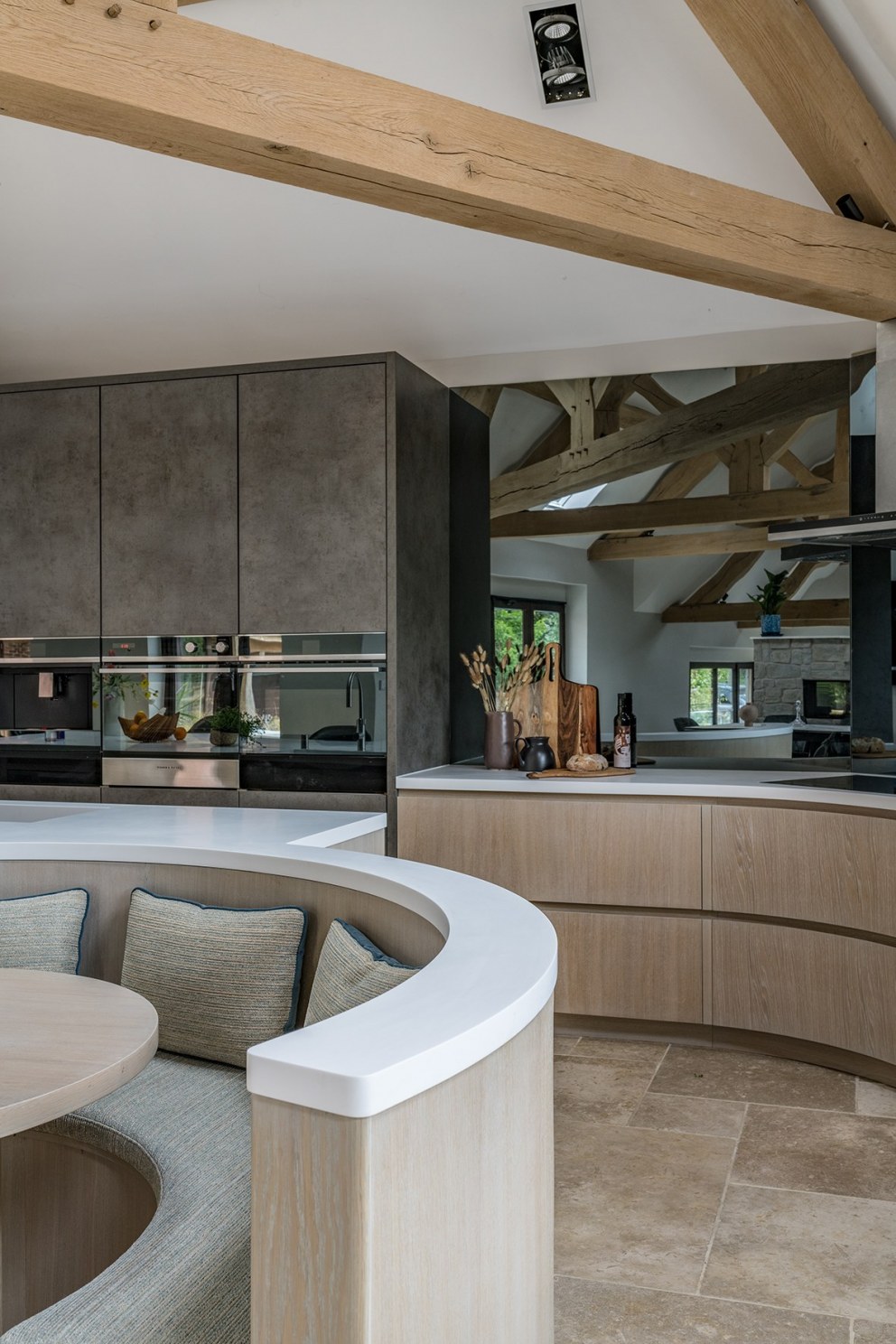 Sussex Kitchen | Curved Banquette Seating | Interior Designers