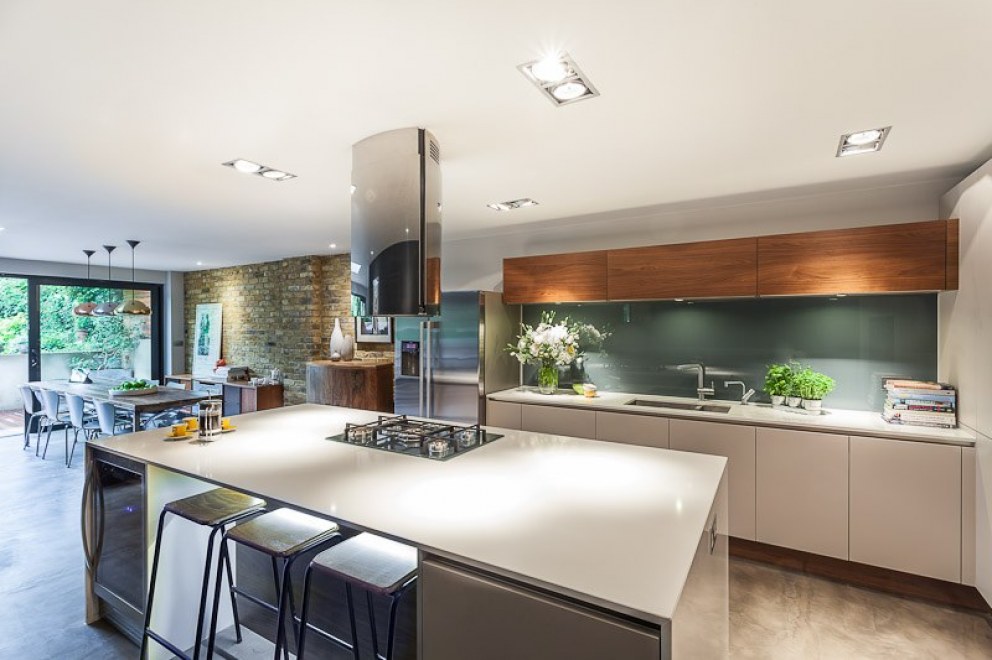 Kingston Basement Kitchen | Contemporary Kitchen open plan to Dining Space | Interior Designers