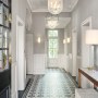 West London Victorian  Family Home  | Entrance Hallway with victorian floor tiles  | Interior Designers