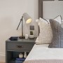 West London Victorian  Family Home  | Bedroom headboard and side table  | Interior Designers