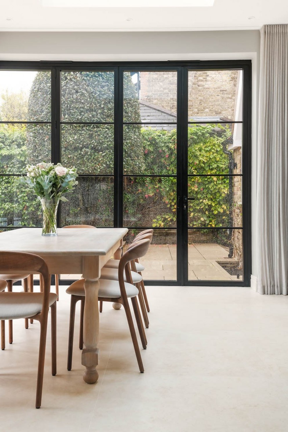 Edwardian Family Home Surrey  | Option plan Kitchen with bifolding doors  | Interior Designers