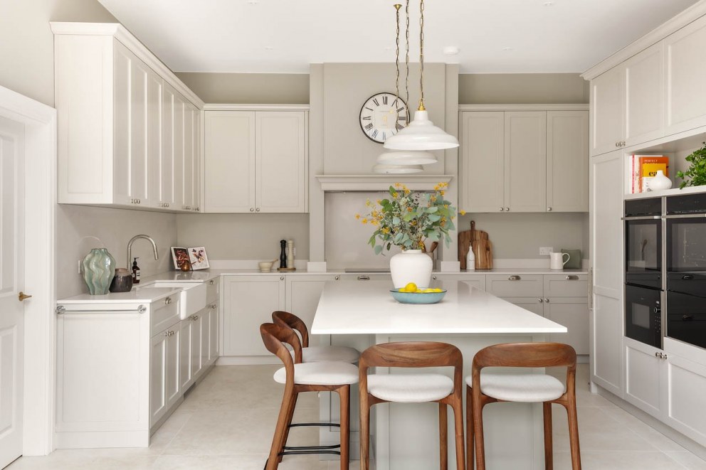 Edwardian Family Home Surrey  | Kitchen with island  | Interior Designers