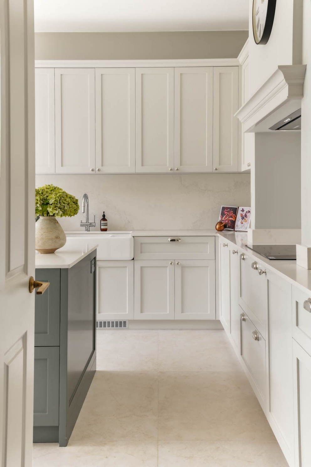 Edwardian Family Home Surrey  | Shaker Kitchen with island | Interior Designers